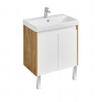 Тумба под раковину AQUATON Сканди 70 Doors универсальная, Белый/Дуб Рустикальный (1A278901SDZ90)