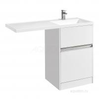 Тумба для раковины AQUATON Лондри 600 под стиральную машинку, белая (1A235901LH010)