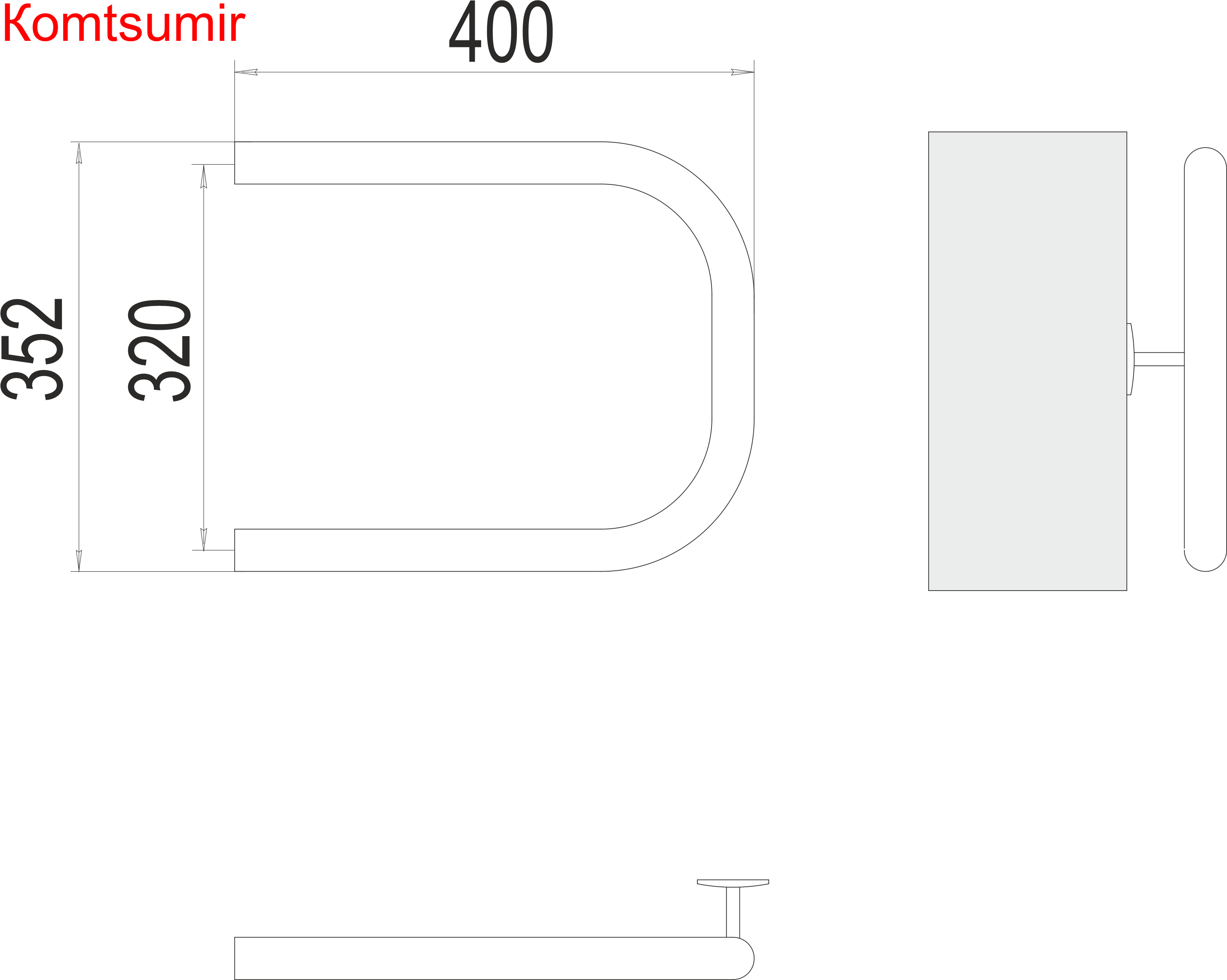 П-обр AISI 32х2 320х400 Полотенцесушитель  TERMINUS