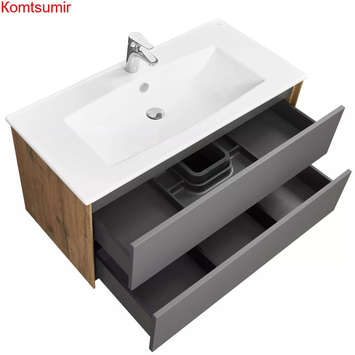 Тумба под раковину AQUATON Сохо 100 подвесная, Дуб Веллингтон/Графит софт (1A258201AJA00) Тумба под раковину AQUATON Сохо 100 подвесная, Дуб Веллингтон/Графит софт (1A258201AJA00)