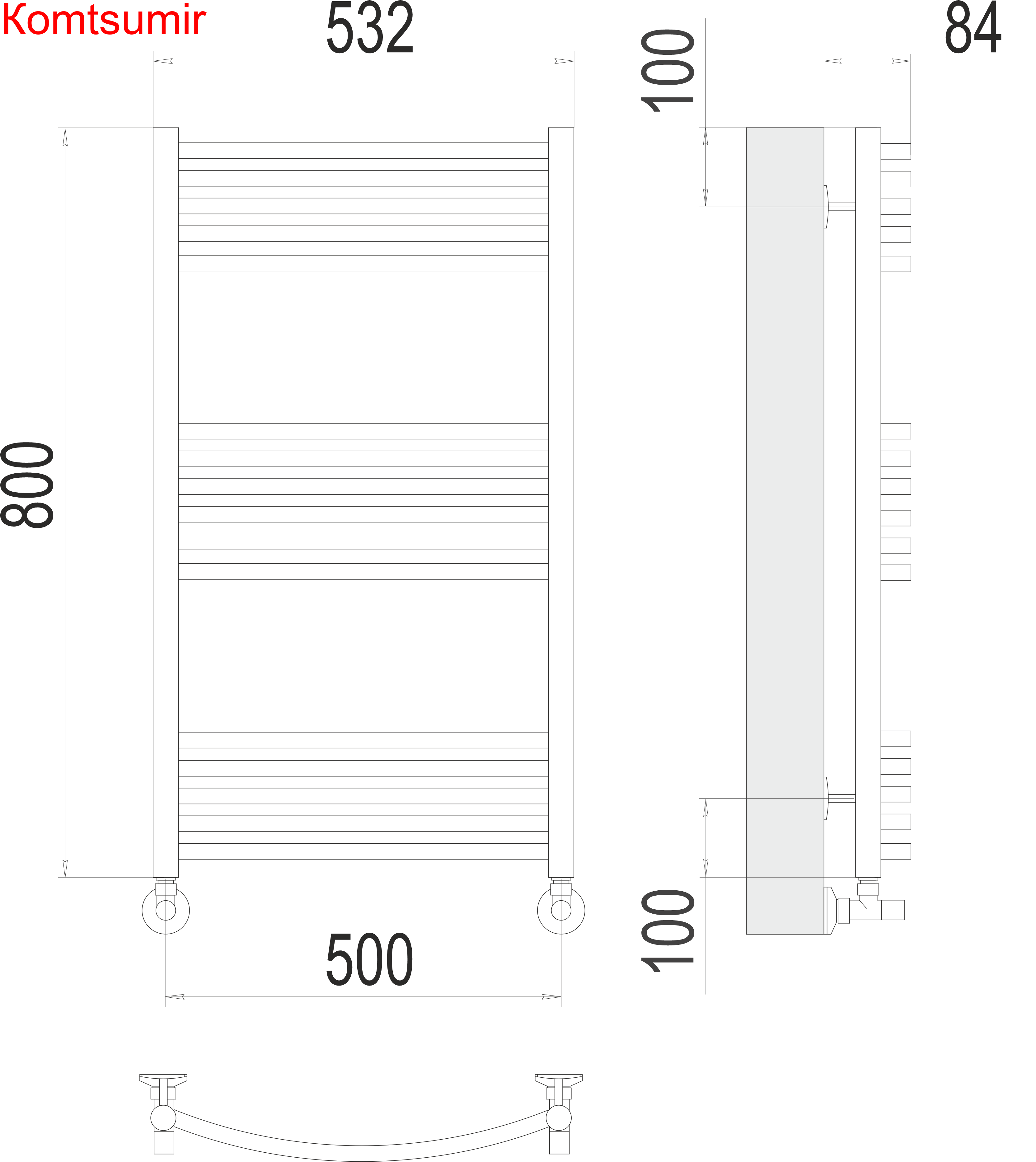 Классик П16 500х800 Полотенцесушитель  TERMINUS