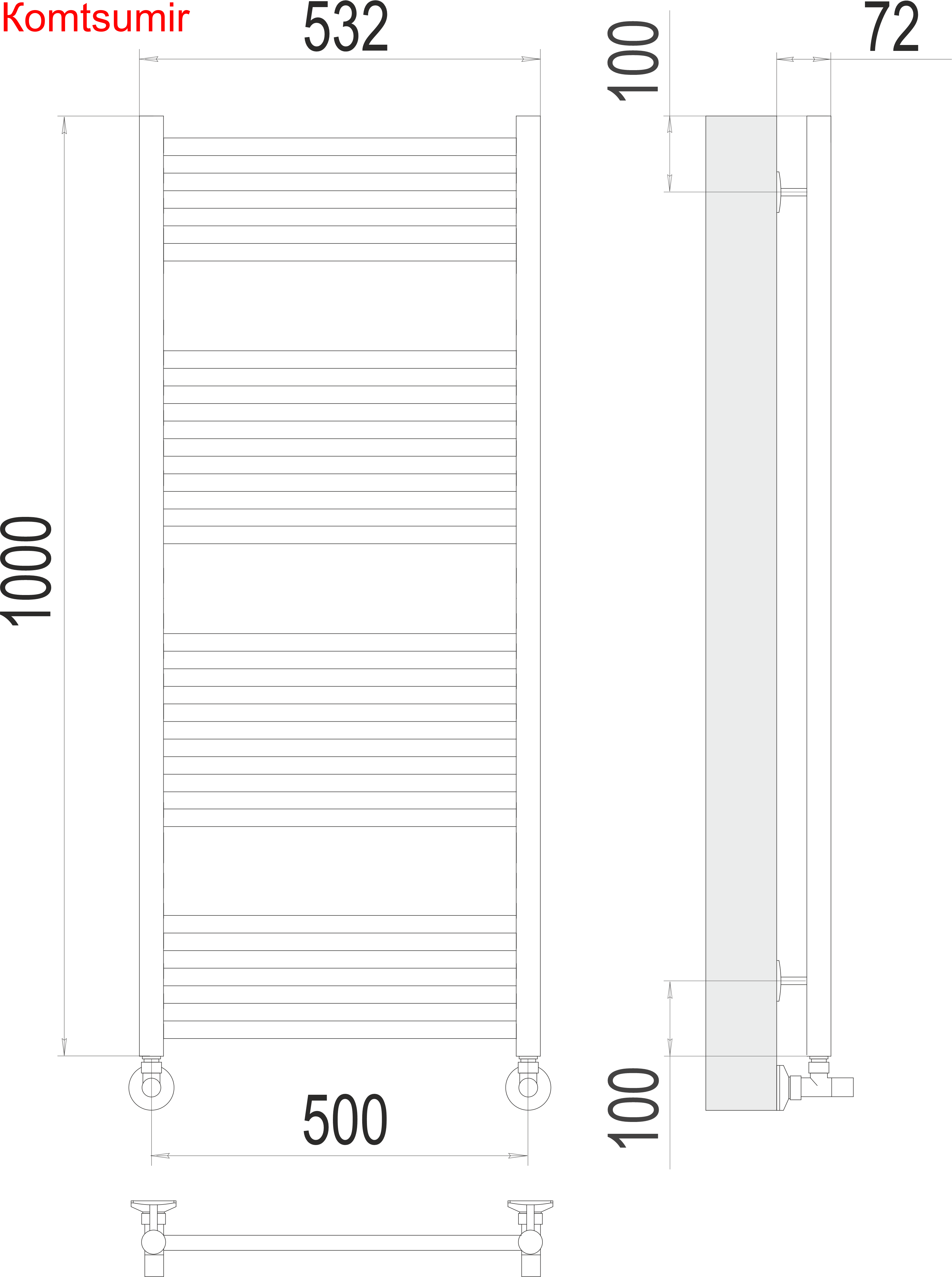Аврора П20 500х1000 Полотенцесушитель  TERMINUS