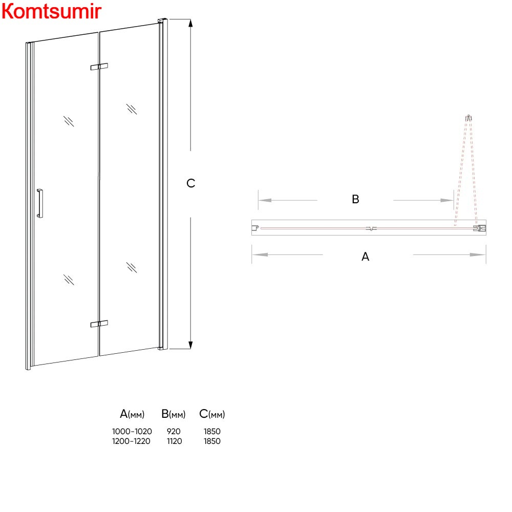 Душевая дверь Veconi VN-42 80*190