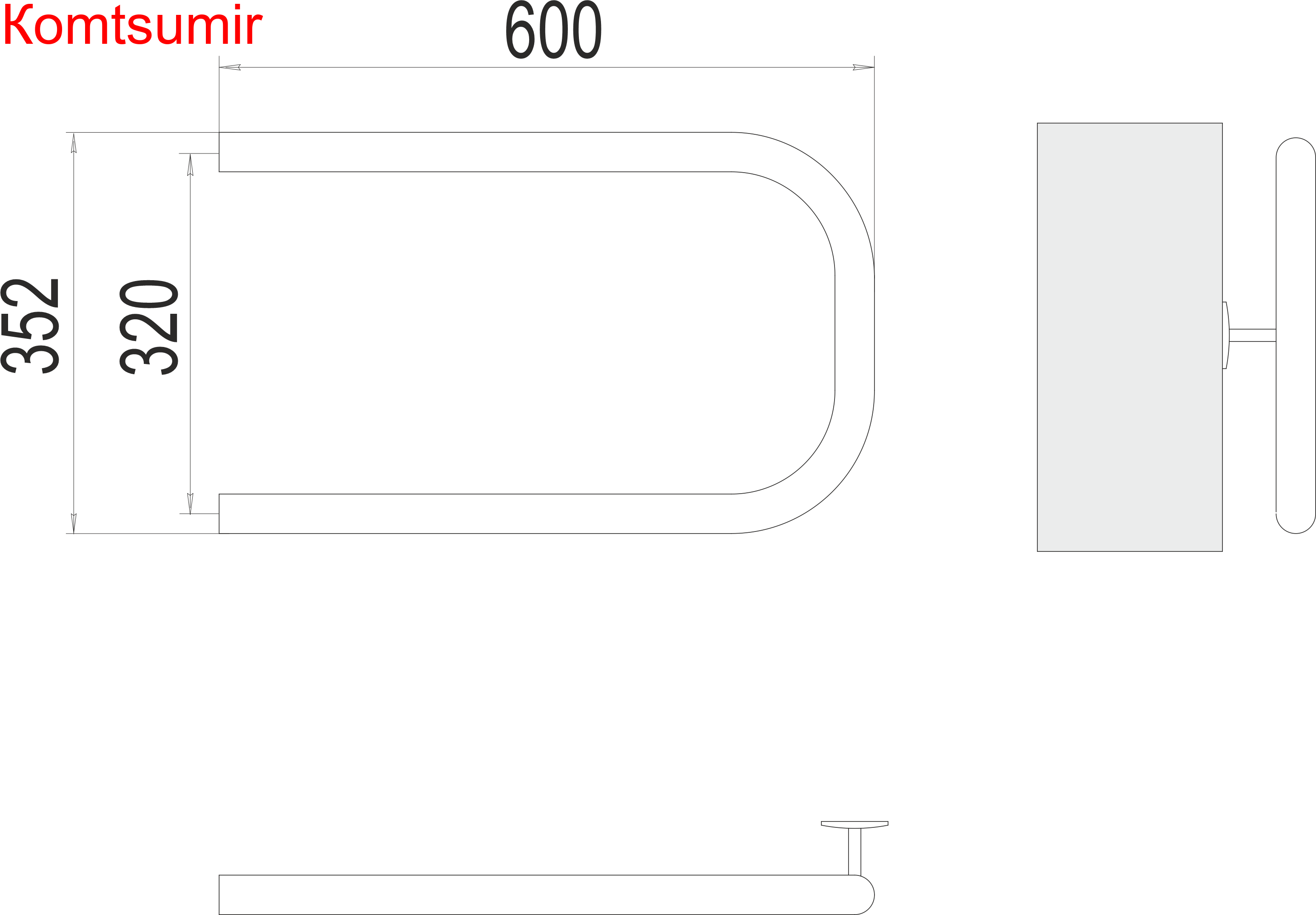 П-обр AISI 32х2 320х600 Полотенцесушитель  TERMINUS
