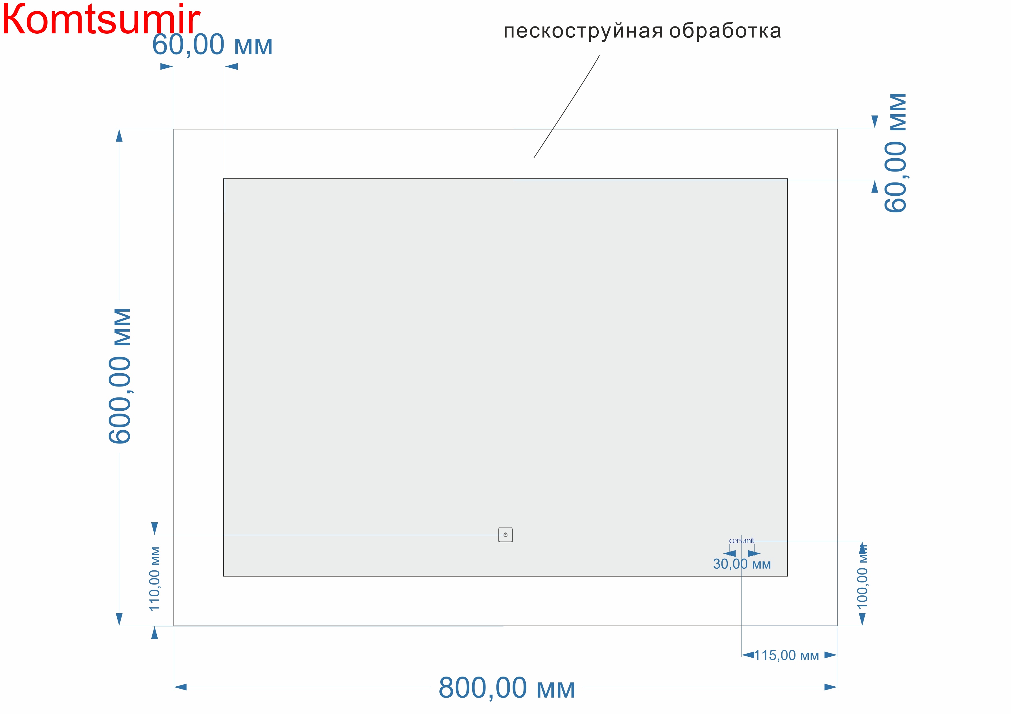 Зеркало: LED 030 design 80*60, с подсветкой, антизапотевание Сорт1