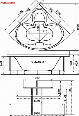 Акриловая ванна Triton САБИНА 160x160 Акриловая ванна Triton САБИНА 160x160