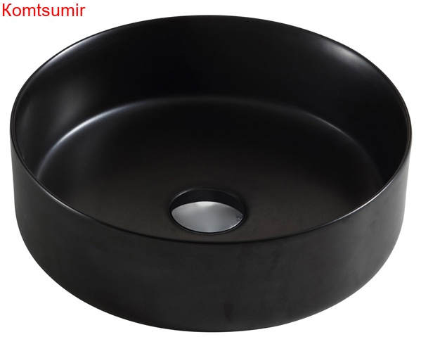 Раковина Azario 355х355х120 накладная, круглая, чёрная матовая (AZ-3134-MB)