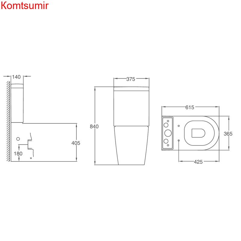 Унитаз компакт напольный Azario Luana 615х375х840 безободковый с сиденьем микролифт (AZ-8593)