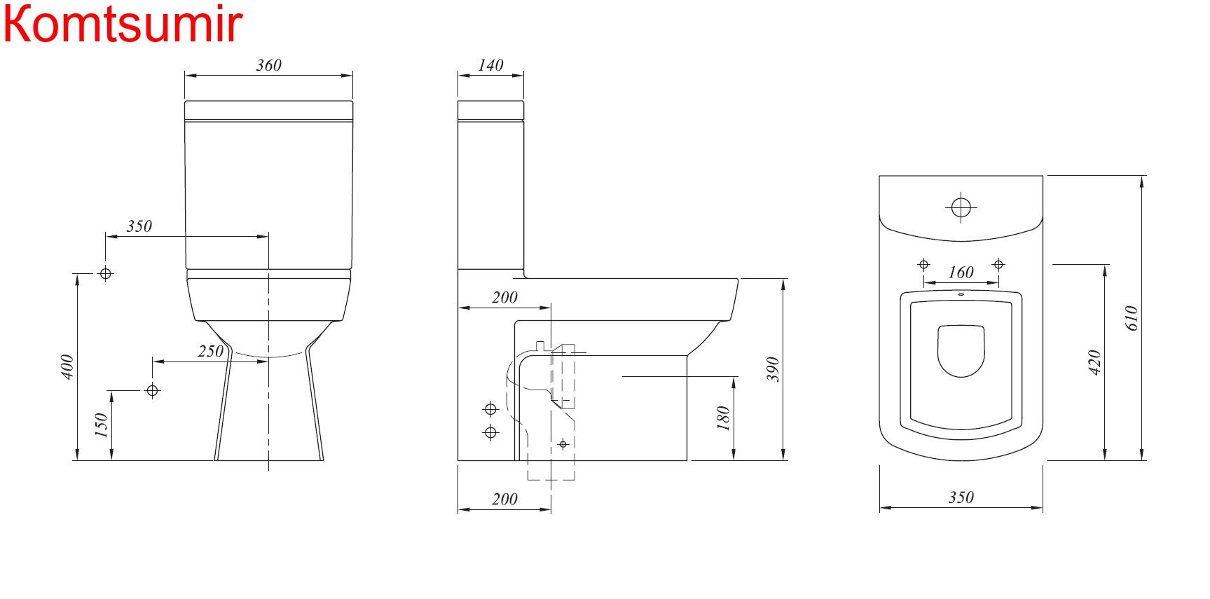 Унитаз-компакт Kale BASICS с функцией биде и сидением микролифт
