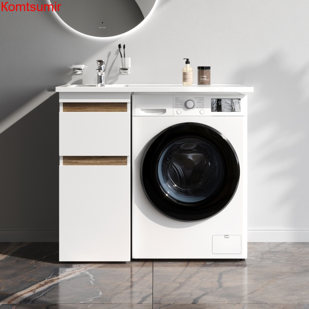 M85AFSX0402WG X-Joy, База под столешницу для стиральной машины, напольная, 40 см, 2 ящика, белый гля