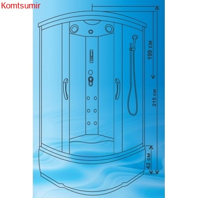 Душевая кабина 120х120х215 Водный Мир ВМ-8819