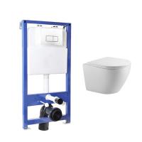 Инсталляция HOLLER MQ100 (комплект 3 в 1) + Унитаз подвесной безободковый HOLLER POINT, белый + Клавиша смыва HOLLER Хром Инсталляция HOLLER MQ100 (комплект 3 в 1) + Унитаз подвесной безободковый HOLLER POINT, белый + Клавиша смыва HOLLER Хром