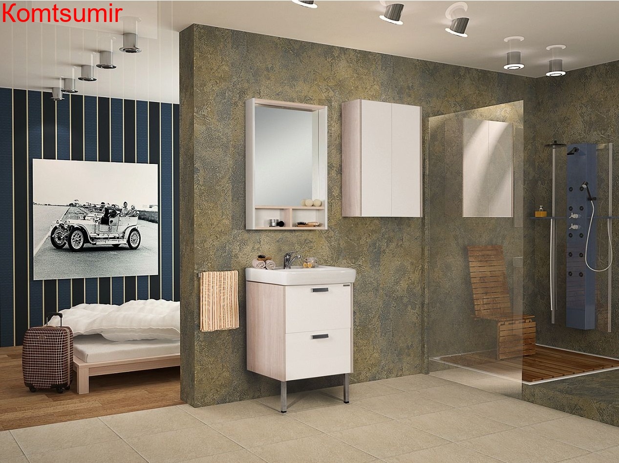 Зеркало-шкаф AQUATON Йорк 55 белый ясень (1A173202YOAV0)