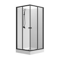 Душевая кабина Loranto NEO 100x100x(190+15) c низким поддоном 15см, прозрачное закаленное стекло 5 мм,задние стеклянные стенки белые, профиль черный-матовый (CS-21801-100) Душевая кабина Loranto NEO 100x100x(190+15) c низким поддоном 15см, прозрачное закаленное стекло 5 мм,задние стеклянные стенки белые, профиль черный-матовый (CS-21801-100)