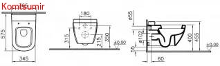 Подвесной унитаз Vitra D-Light 5911B003-1086, безободковый, с системой дозирования моюще-дезинфицирующих средств, крышка микролифт Подвесной унитаз Vitra D-Light 5911B003-1086, безободковый, с системой дозирования моюще-дезинфицирующих средств, крышка микролифт