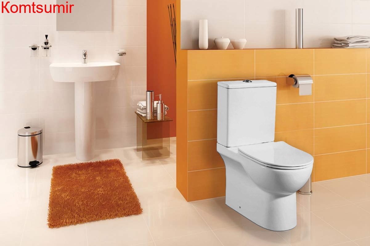 Унитаз-компакт напольный AZARIO Ambra 645x370x815 безободковый, в комплекте сиденьем микролифт (AZ-848G)