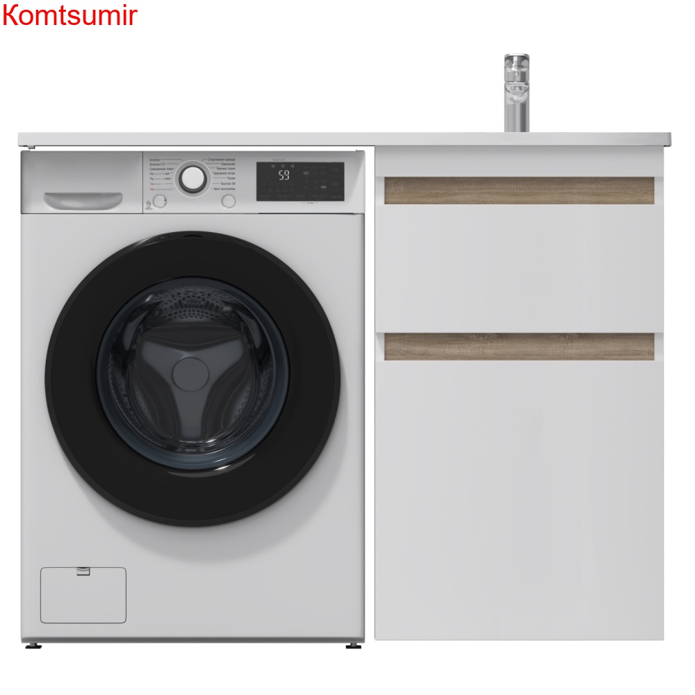 M85AFSX0602WG X-Joy, База под столешницу для стиральной машины, напольная, 60 см, 2 ящика, белый гля