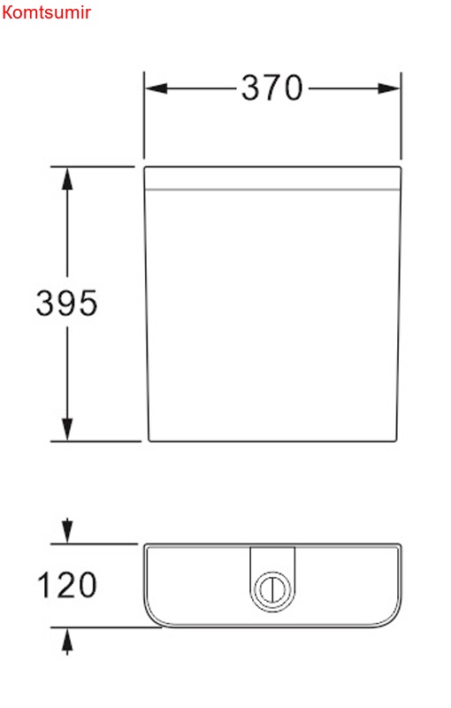 Бачок пластиковый AZARIO 370x120x395 с соединительной трубой, белый (AZ-204)