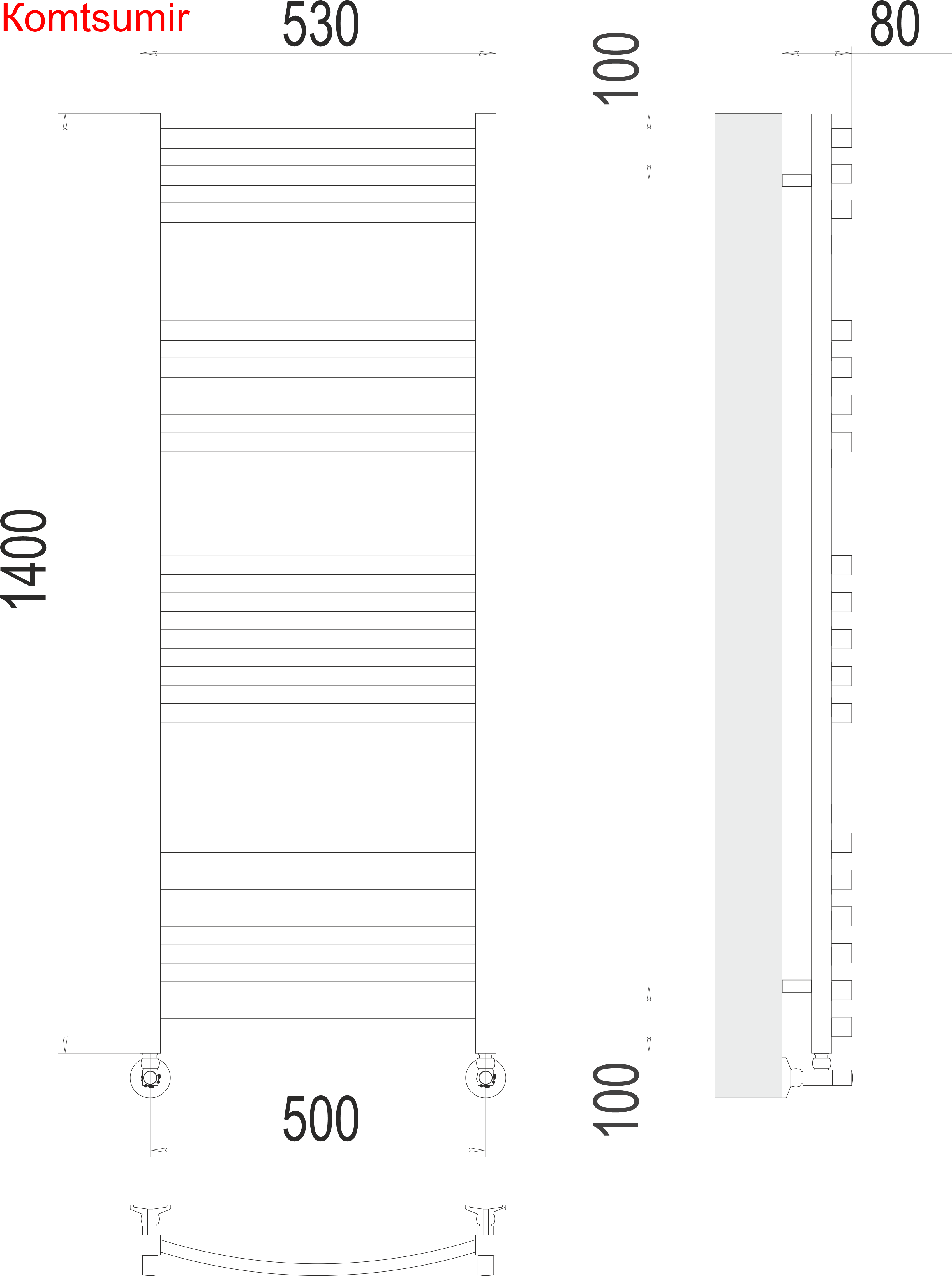 Палермо П18 500х1400 Полотенцесушитель  TERMINUS