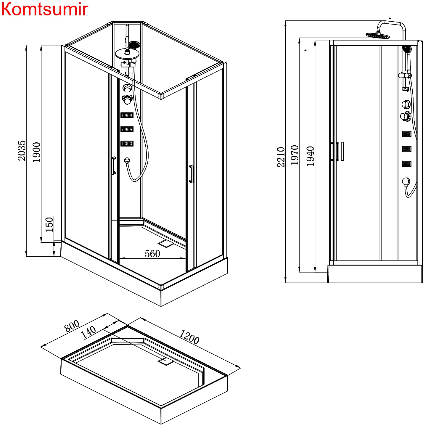 Душевая кабина Loranto NEO 120x80x(190+15) с низким поддоном 15см, прозрачное закаленное стекло 5 мм, задние стеклянные стенки белые, профиль черный-матовый (CS-21813) Душевая кабина Loranto NEO 120x80x(190+15) с низким поддоном 15см, прозрачное закаленное стекло 5 мм, задние стеклянные стенки белые, профиль черный-матовый (CS-21813)
