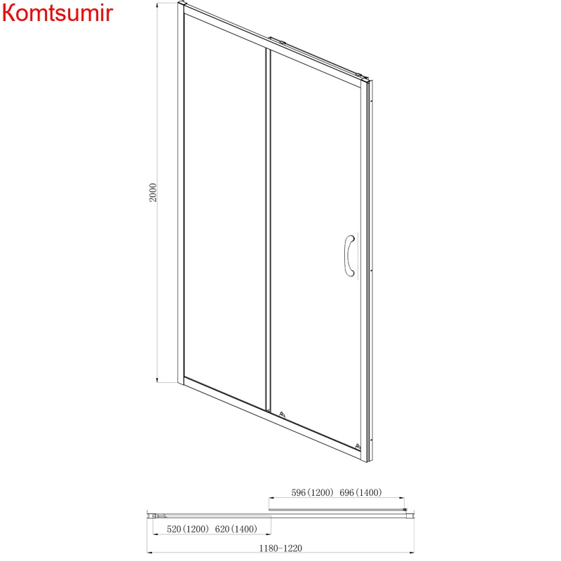 Душевая дверь Azario MILTON (раздвижная) 1400*2000, профиль серебро