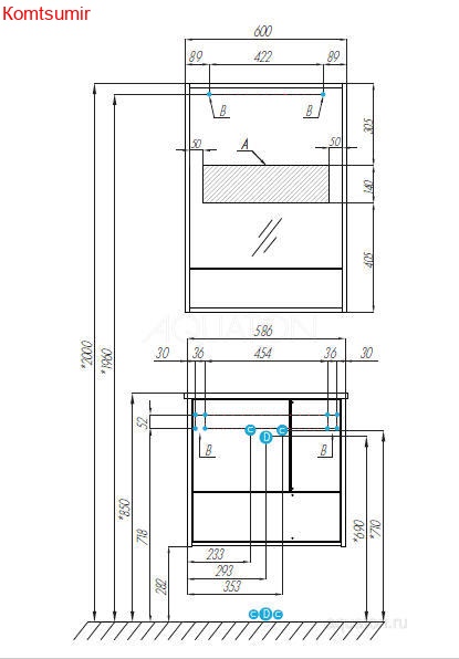 Зеркало-шкаф AQUATON Ривьера 60 белый (1A238902RVX20)