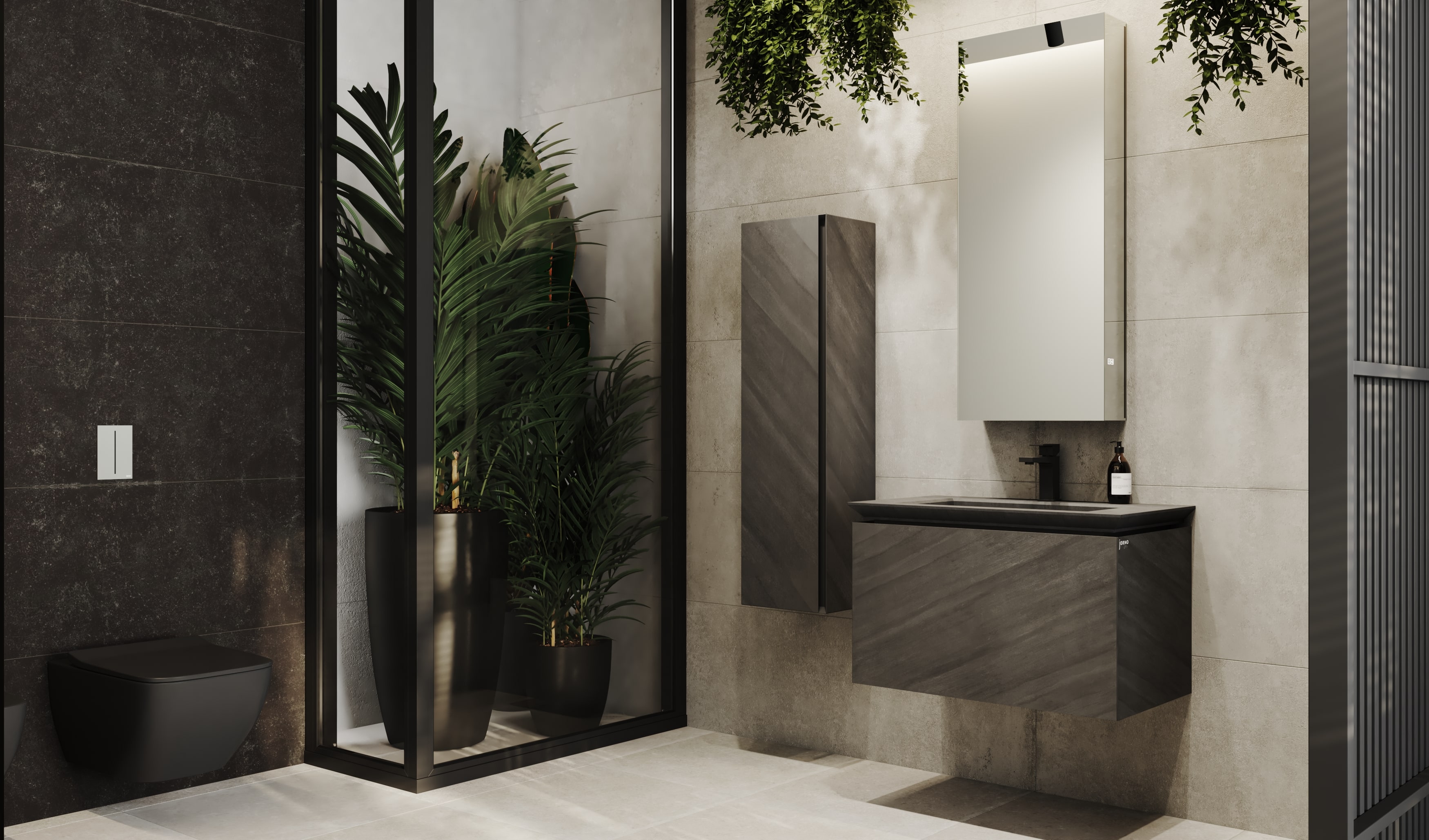 Зеркало-шкаф Incline 45 Антрацит