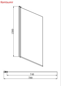 Aquatek Шторка на ванну "Дельта", поворотная, одноэлементная 150х80, хром