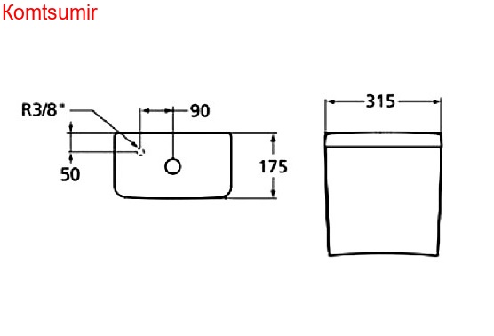 Ideal Standart Бачок CONNECT CUBE для унитаза, нижняя подводка