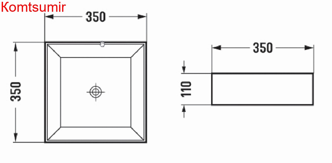 Раковина Azario накладная 350x350x110 белая (AZ-2179-S)