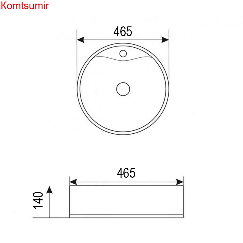 Раковина Azario 46,5х46,5х14 накладная, белая (AZ4104)