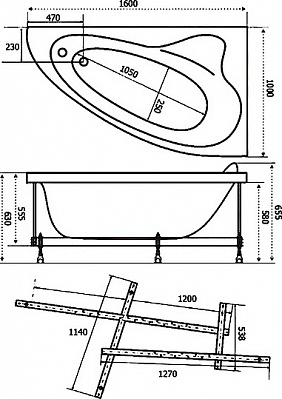 Акриловая ванна Triton НИКОЛЬ 160x100 Акриловая ванна Triton НИКОЛЬ 160x100