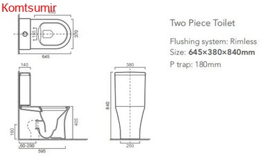 Унитаз-компакт безободковый HOLLER PORT  (645*380*840мм, сиденье дюропласт с микролифтом, арматура 2-х режимная)  (2 места) белый