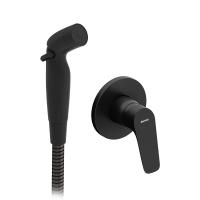 Damixa 777510300 Jupiter, смеситель монтируемый в стену с гиг. душем, черный