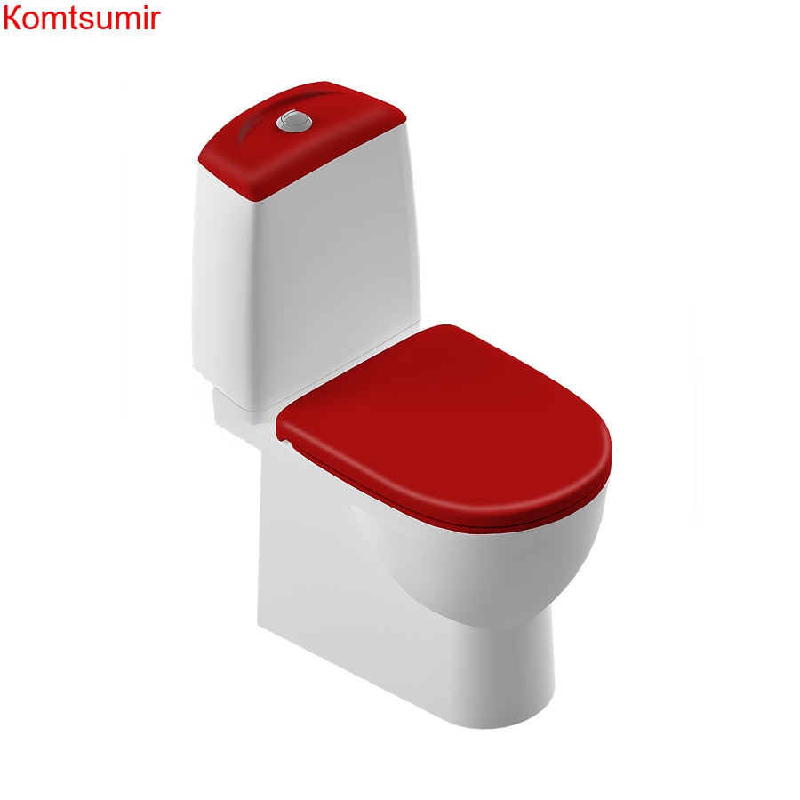Sanita Luxe Best Унитаз-компакт с сиденьем микролифт и красной крышкой