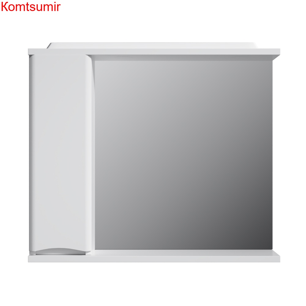 M80MPL0801WG Like, зеркало, частично-зеркальный шкаф, 80 см, с подсветкой, левый, белый, глянец, шт