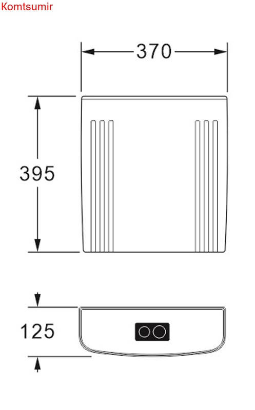 Бачок пластиковый AZARIO 370x125x395 с соединительной трубой, белый (AZ-207)
