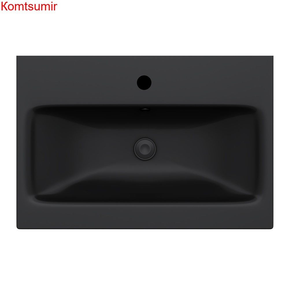 M90WCC0602BM GEM, Раковина мебельная, керамическая, 60 см, встроенная, цвет: черный матовый