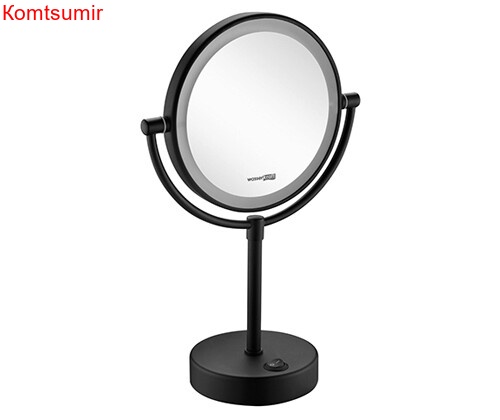WasserKRAFT K-1005BLACK Зеркало с LED-подсветкой двухстороннее, стандартное и с 3-х кратным увеличением