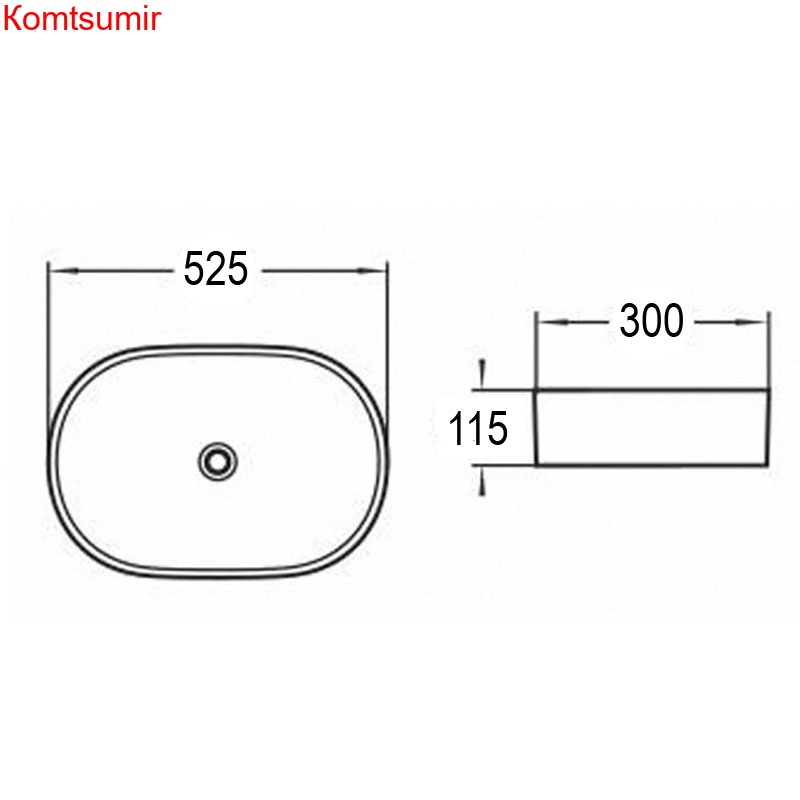 Раковина Azario накладная 525х300х115, белый (AZ-1048)