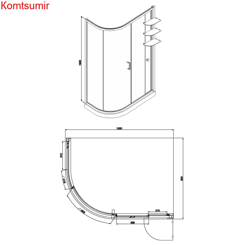 Душевое ограждение Azario VICTORIA 900*1200*1900 L/R без поддона, 8 мм
