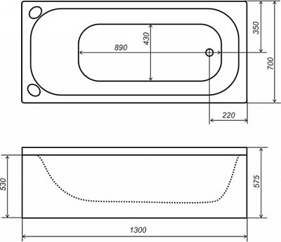 Акриловая ванна Triton Стандарт 130x70 Акриловая ванна Triton Стандарт 130x70