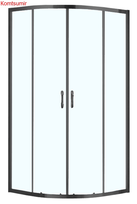 Душевое ограждение Azario MILTON 1000*1000*2000, полукругл. ЧЕРНЫЙ профиль