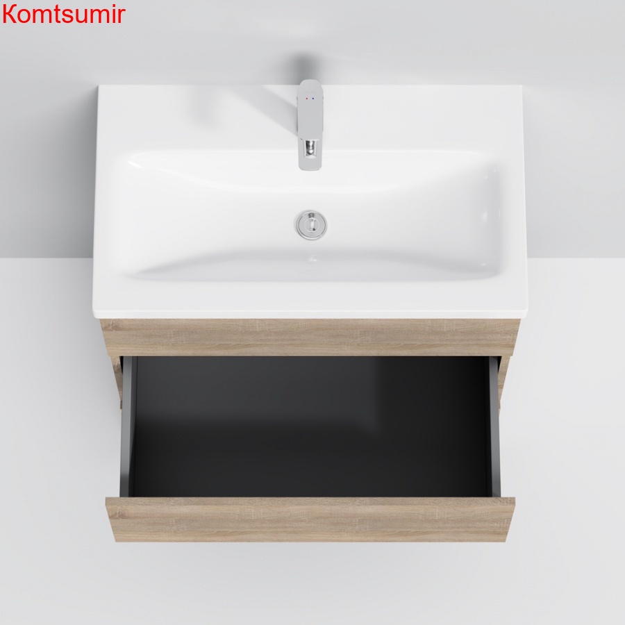 M91FSX0752OF GEM S, База под раковину, напольная, 75 см, 3 ящика, светлый дуб