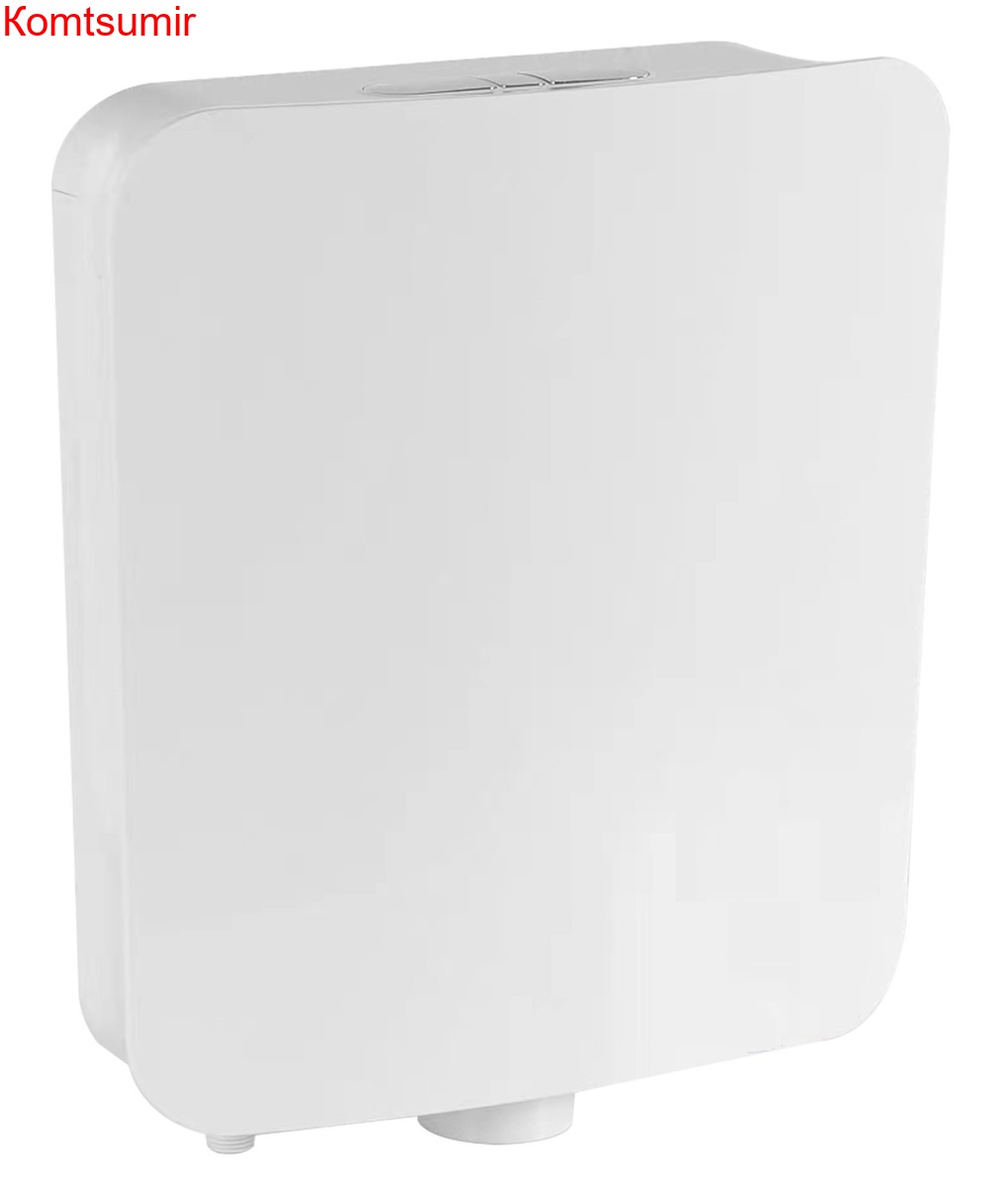 Бачок пластиковый AZARIO 375x125x410 с соединительной трубой, белый (AZ-215)