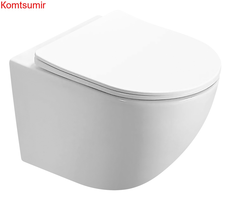 Унитаз подвесной AZARIO MORANO 480х370х370 безободковый в комплекте с сиденьем микролифт, белый (AZ-450W)