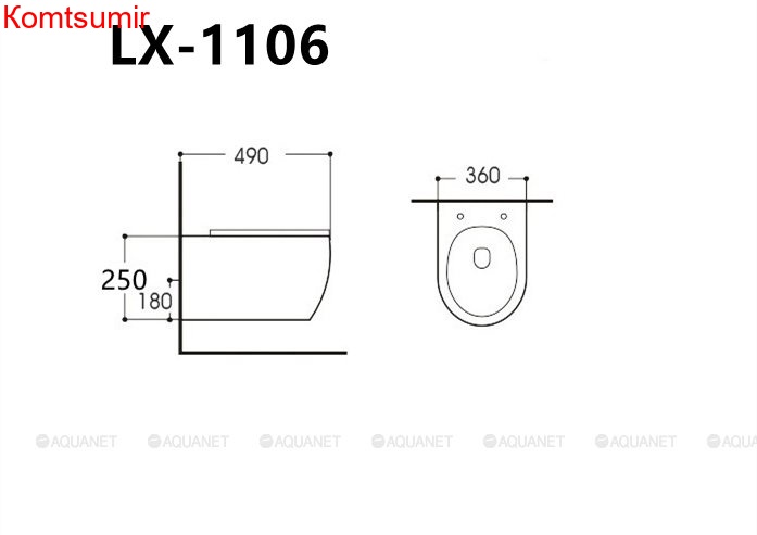 Унитаз подвесной Aquanet Smart Rimless LX-1106 Унитаз подвесной Aquanet Smart Rimless LX-1106