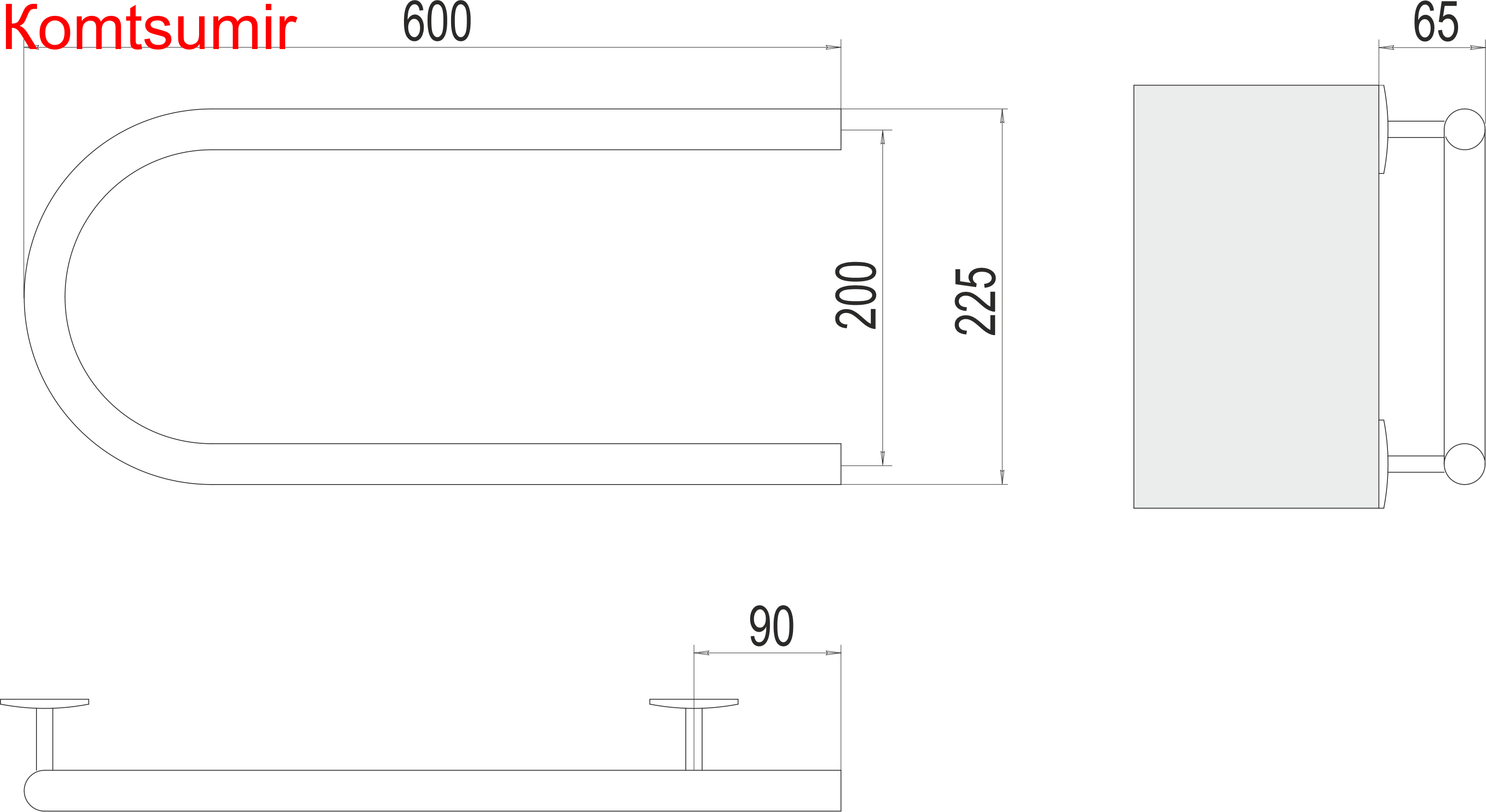 Электро 25 П-обр 600х200 Полотенцесушитель  TERMINUS