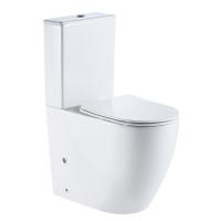 Унитаз-компакт AZARIO MIRADA 655х385х920 напольный, безободковый в комплекте с бачком, смывным механизмом Geberit и сиденьем микролифт (AZ-1289A-G)