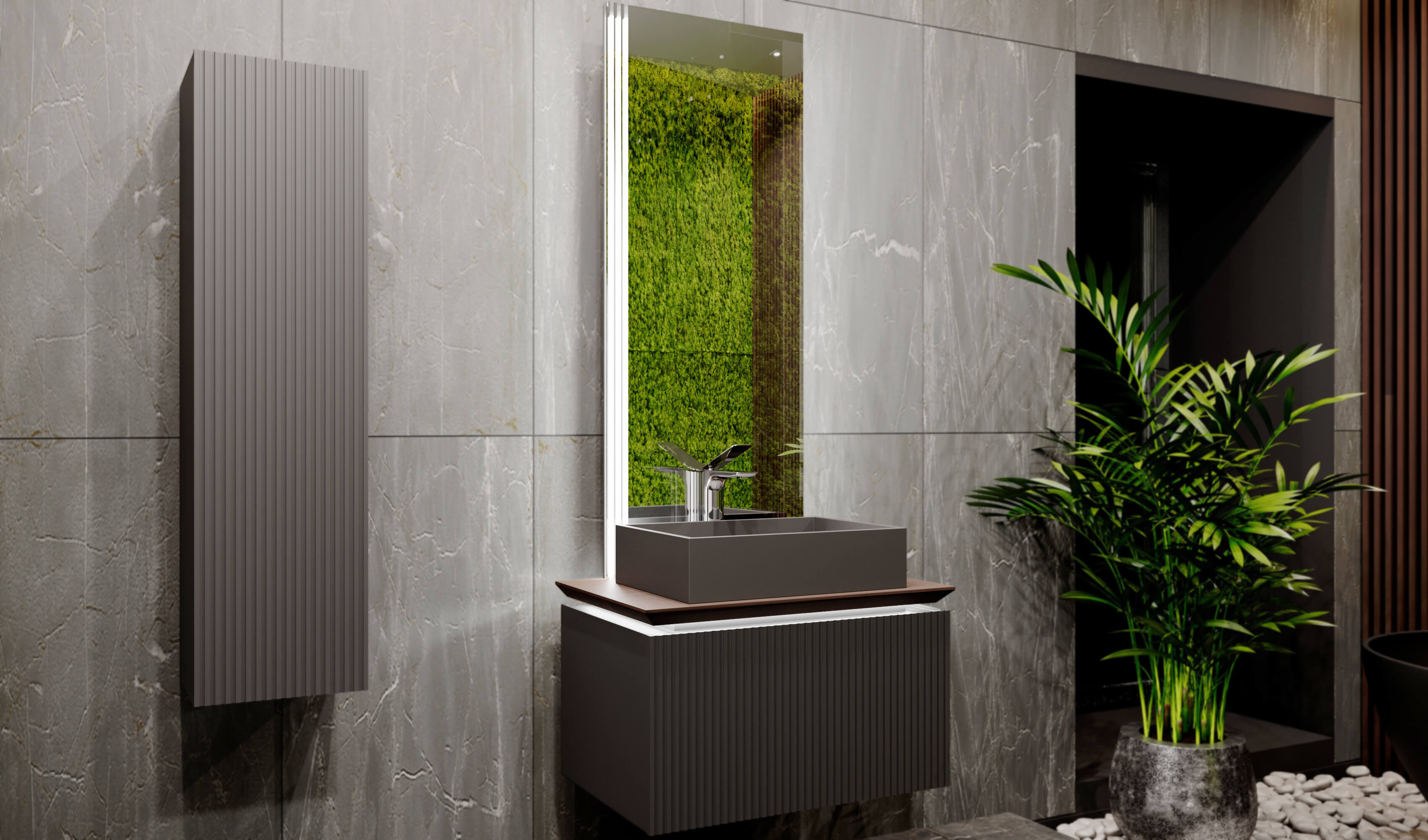 Зеркало Strong с диммируемой подсветкой и бесконтактным включателем Зеркало Strong с диммируемой подсветкой и бесконтактным включателем